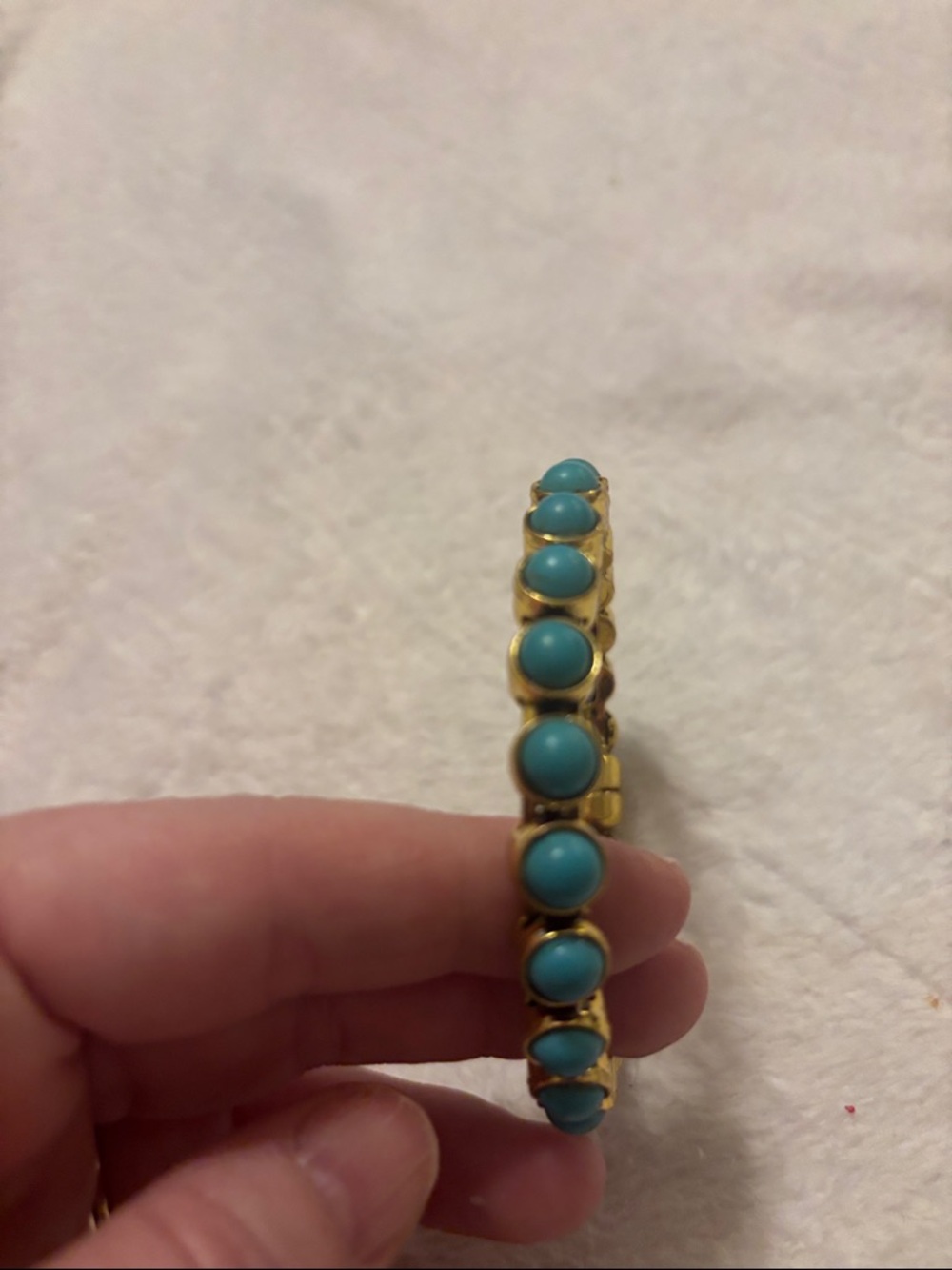 Plunder Gold & Turquoise Stretch Link Bracelet - Picture 2 of 3